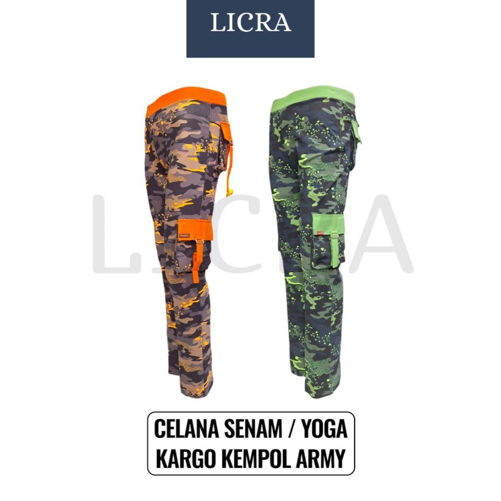 LICRA Celana Yoga / Senam Aerobic + Kargo Kempol Wanita Remaja-Dewasa LY008