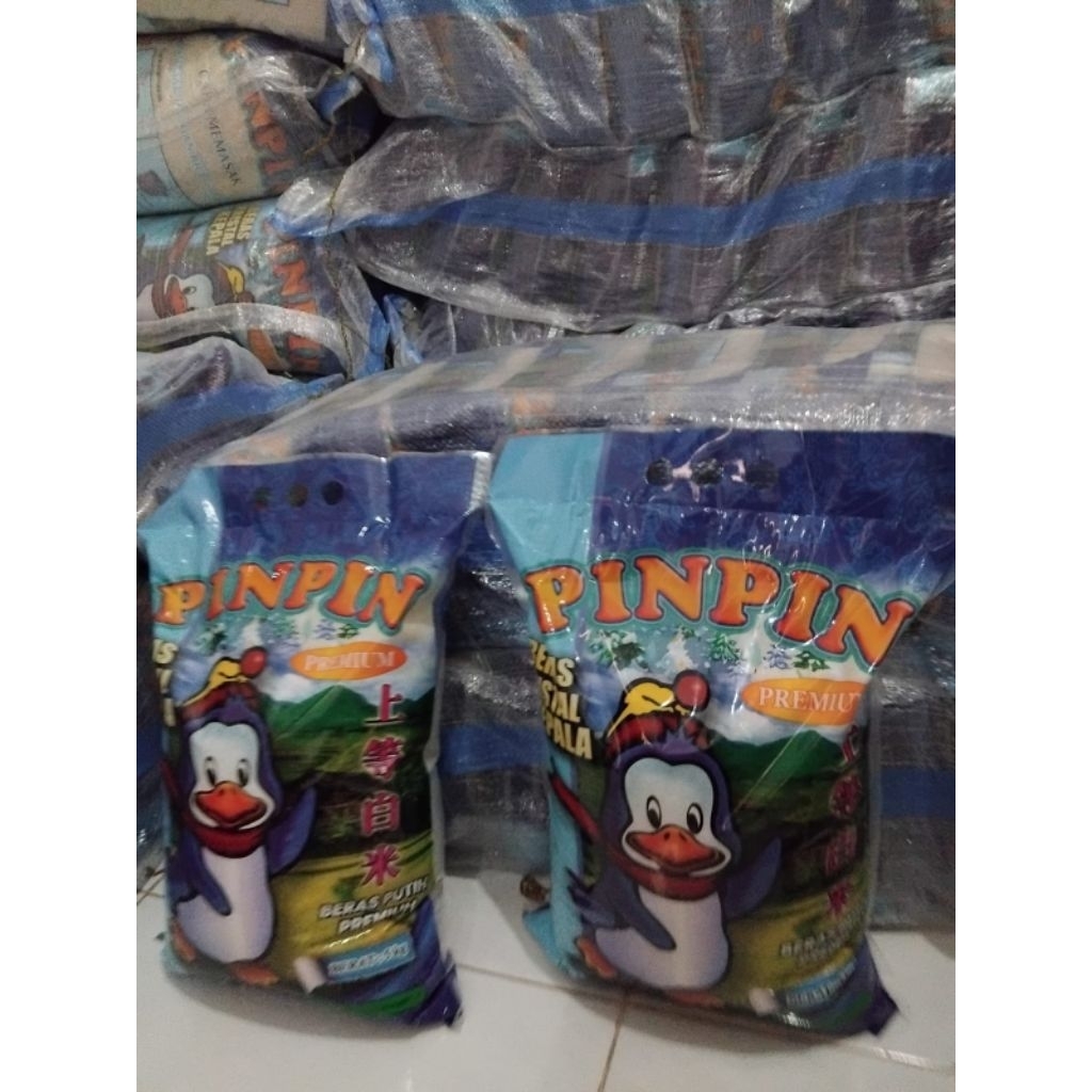 

beras premium pinpin dan beras pilihan lainnya kemasan 5kilogram