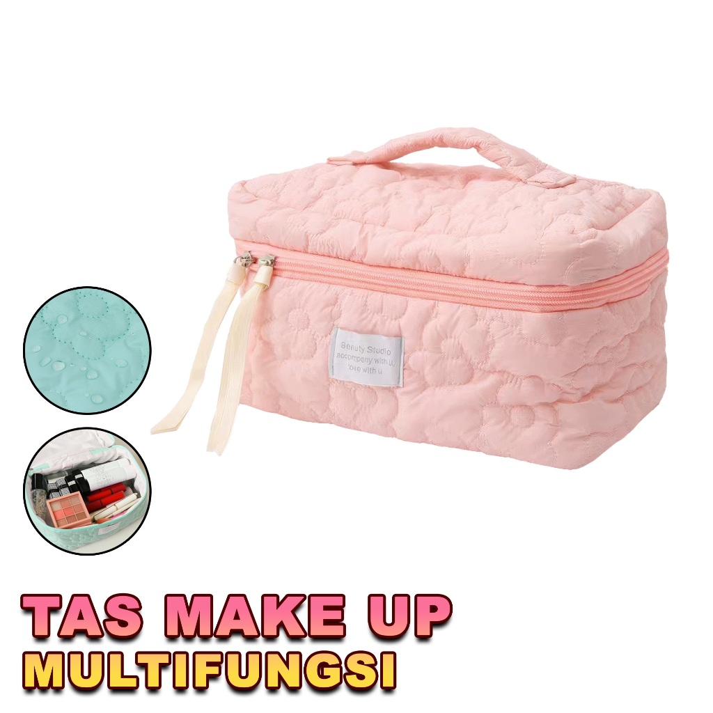 Tas Make Up Travel Pouch Jumbo Make Up Waterproof Tas Kosmetik Kapasitas Besar Terbaru BK6027