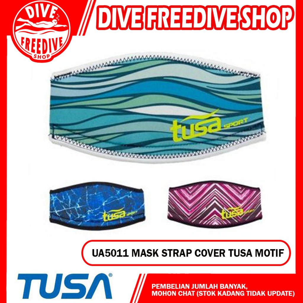 UA5011 Mask Strap Tusa Cover JPN Japan Motif Neoprene Aksesories Pelindung Tali Masker Selam Snorkel