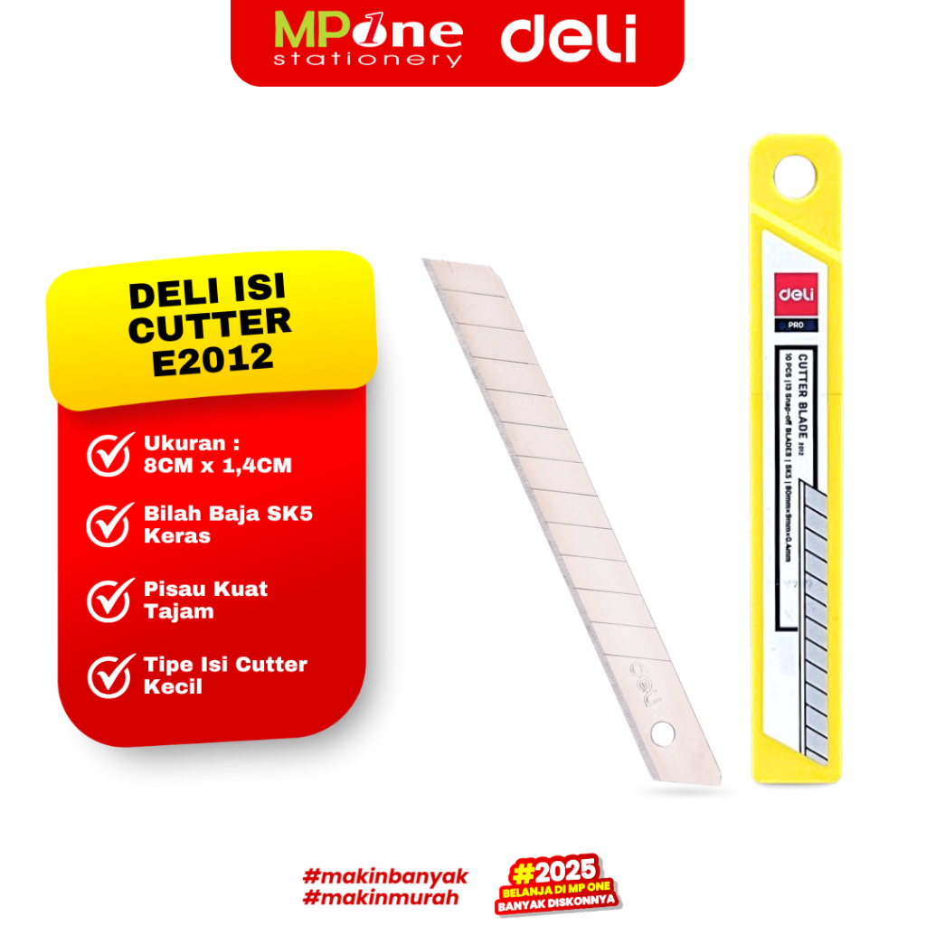 

Deli Isi Cutter Kecil E2012 / Isi Cutter Tajam / Refill Cutter Anti Karat isi 10pcs DELI