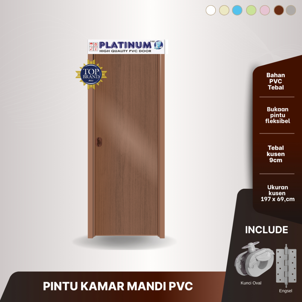 Pintu Kamar Mandi PVC Platinum Kusen 9cm