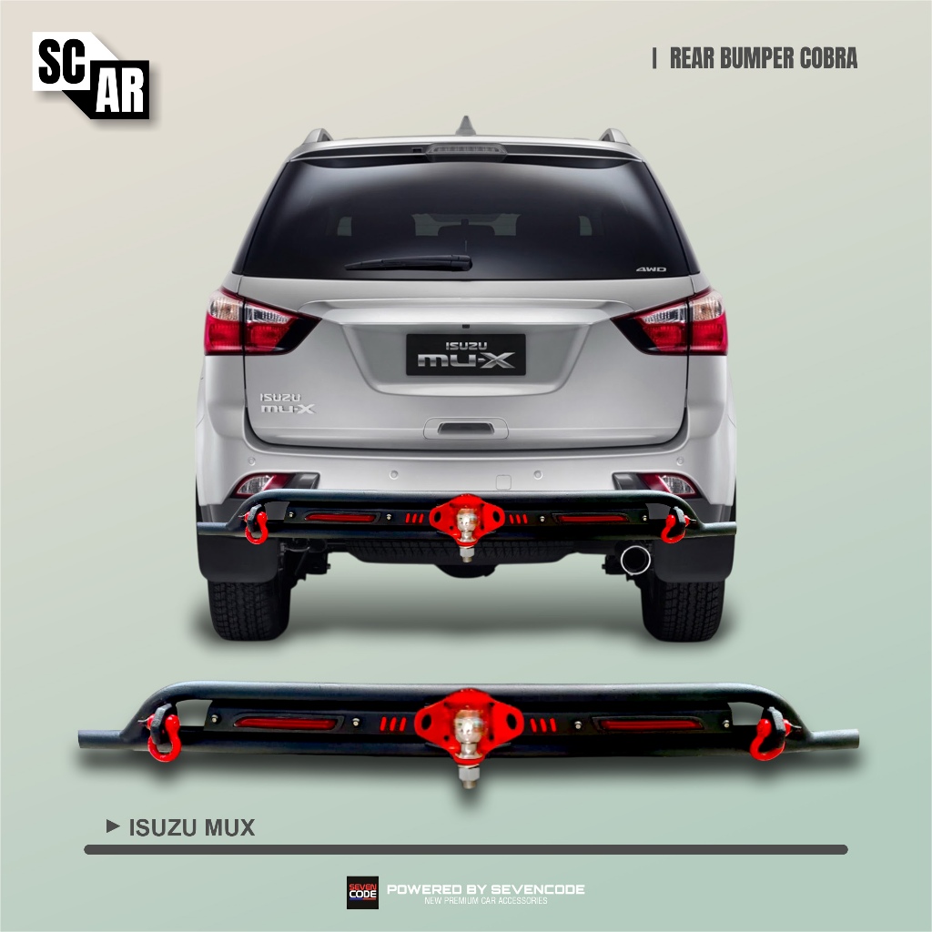 Rear Full Bumper guard Besi with Reflektor lamp LED - Towing Pengaman Belakang Cobra Sevencode - Isu