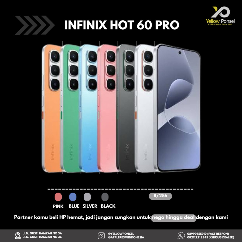 Infinix Hot 60 Pro RAM 8/256 - Yellow Ponsel