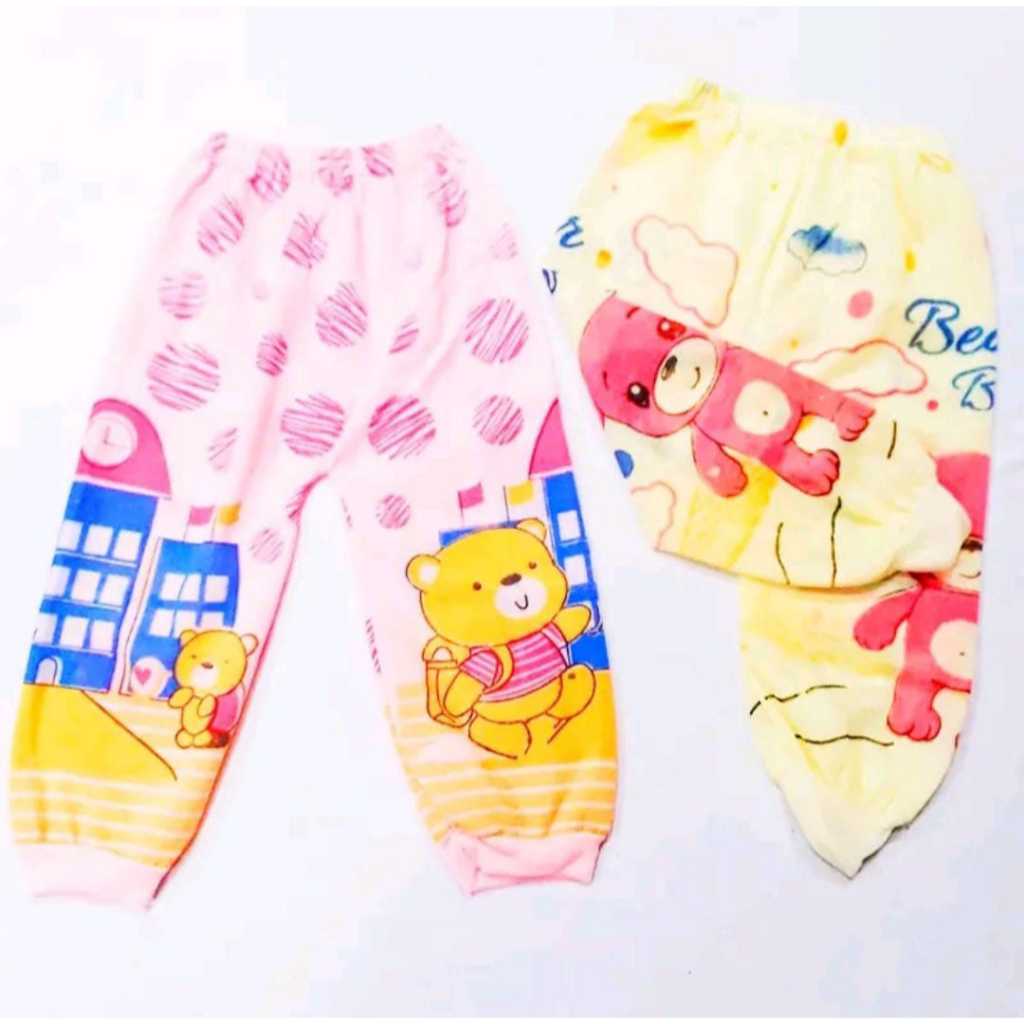 Motif Sablon Celana panjang bayi ( 1 Lusin ) Murah Lusinan / grosir celana baby / celana panjang bay