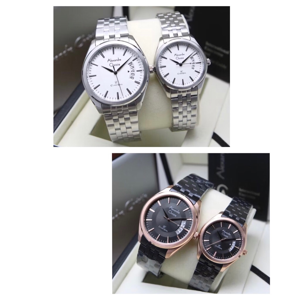 JAM TANGAN COUPLE ALEXANDRE CHRISTIE 8674MD - 8674LD / AC 8674 CLASSIC STEEL [ORIGINAL]