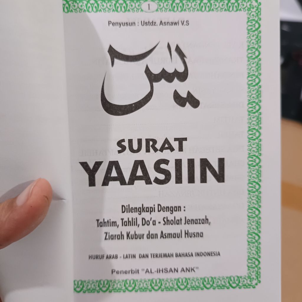 Yasin tanpa cover, Blangko yasin, tahtim, tahlil. 128 halaman kertas hvs