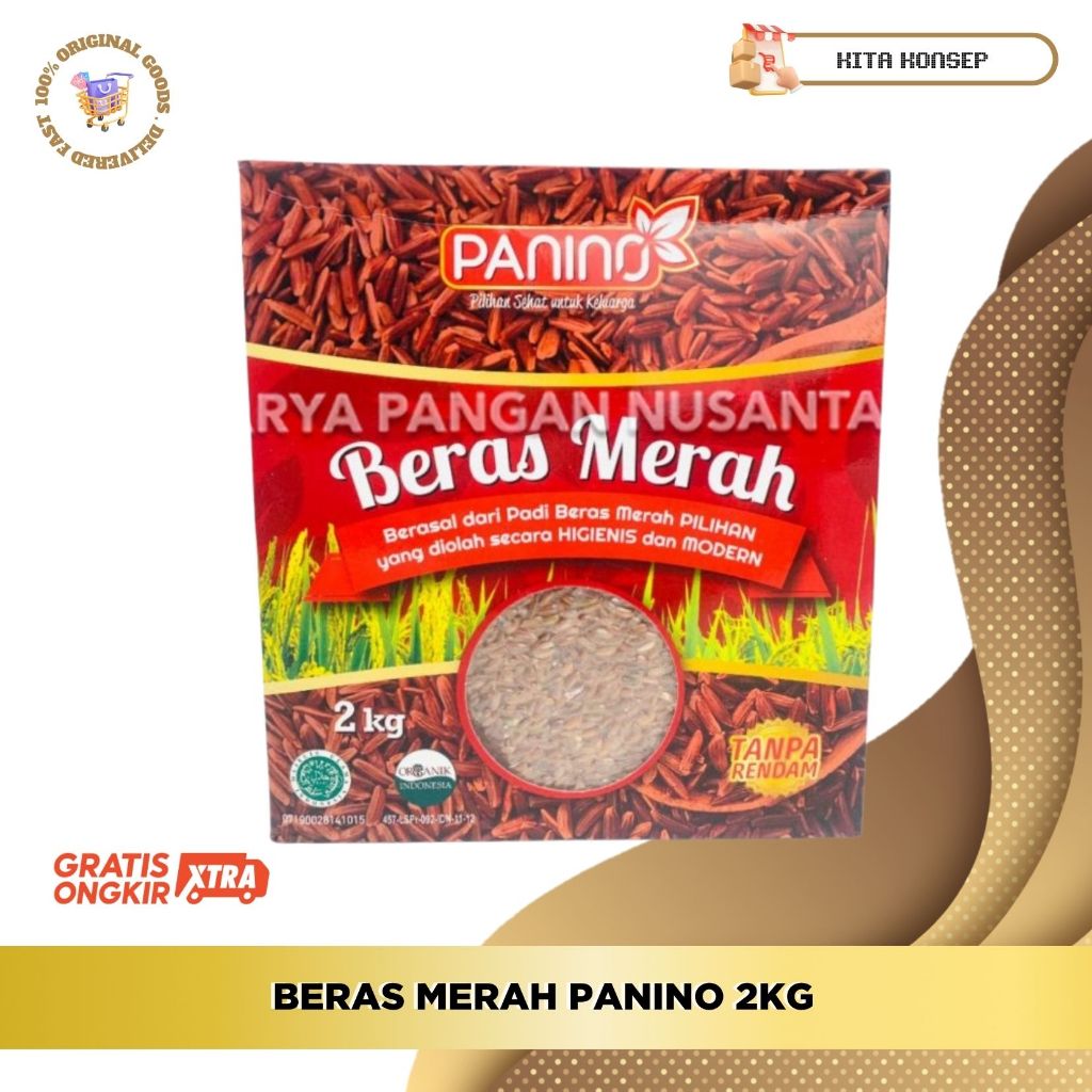 BERAS MERAH PANINO 2KG BERAS MERAH ORGANIK BERAS MERAH SEHAT PACK 2 KG