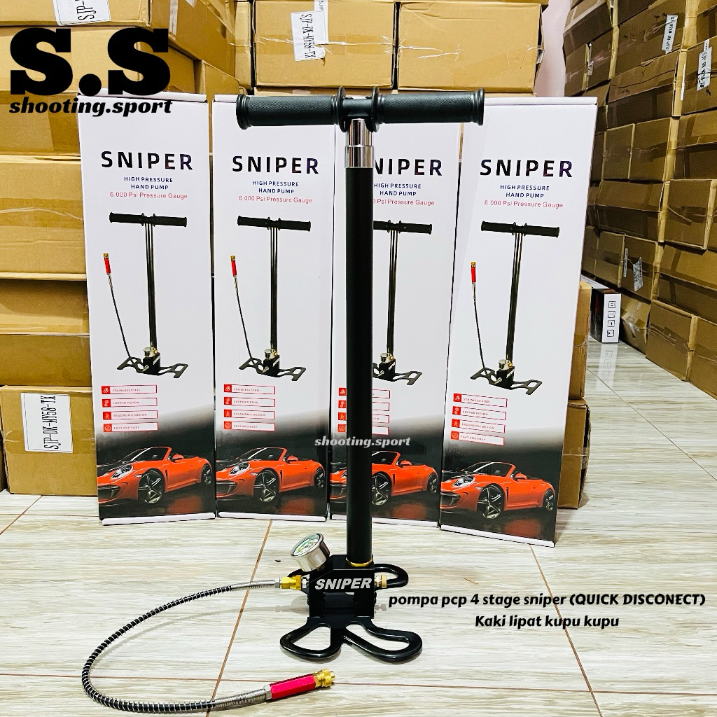 pompa pcp 4 stage 6000 psi sniper QD (Quick Disconect ) hitam,pompa pcp 6000 psi