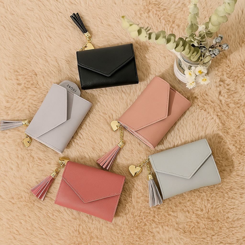 DOMPET WANITA KECIL - ELEGAN SIMPEL AESTHETIC RUMBAI KEKINIAN