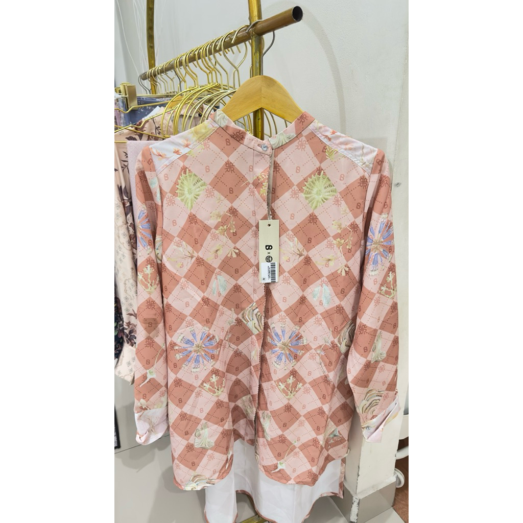 NEW AS IS  Xanadu Monogram Daria Top Ria Miranda x Buttonscarves Size L