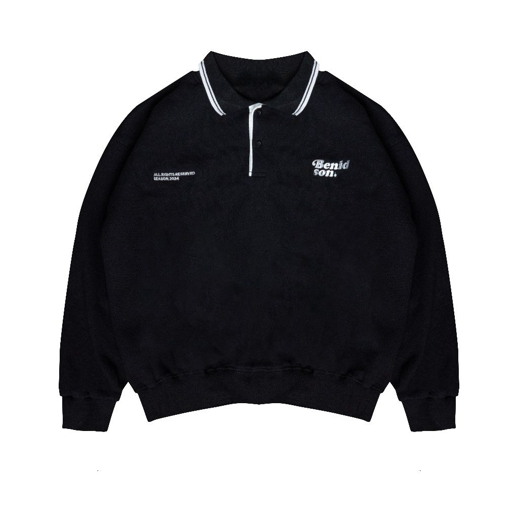 Sweatshirt rugby hitam