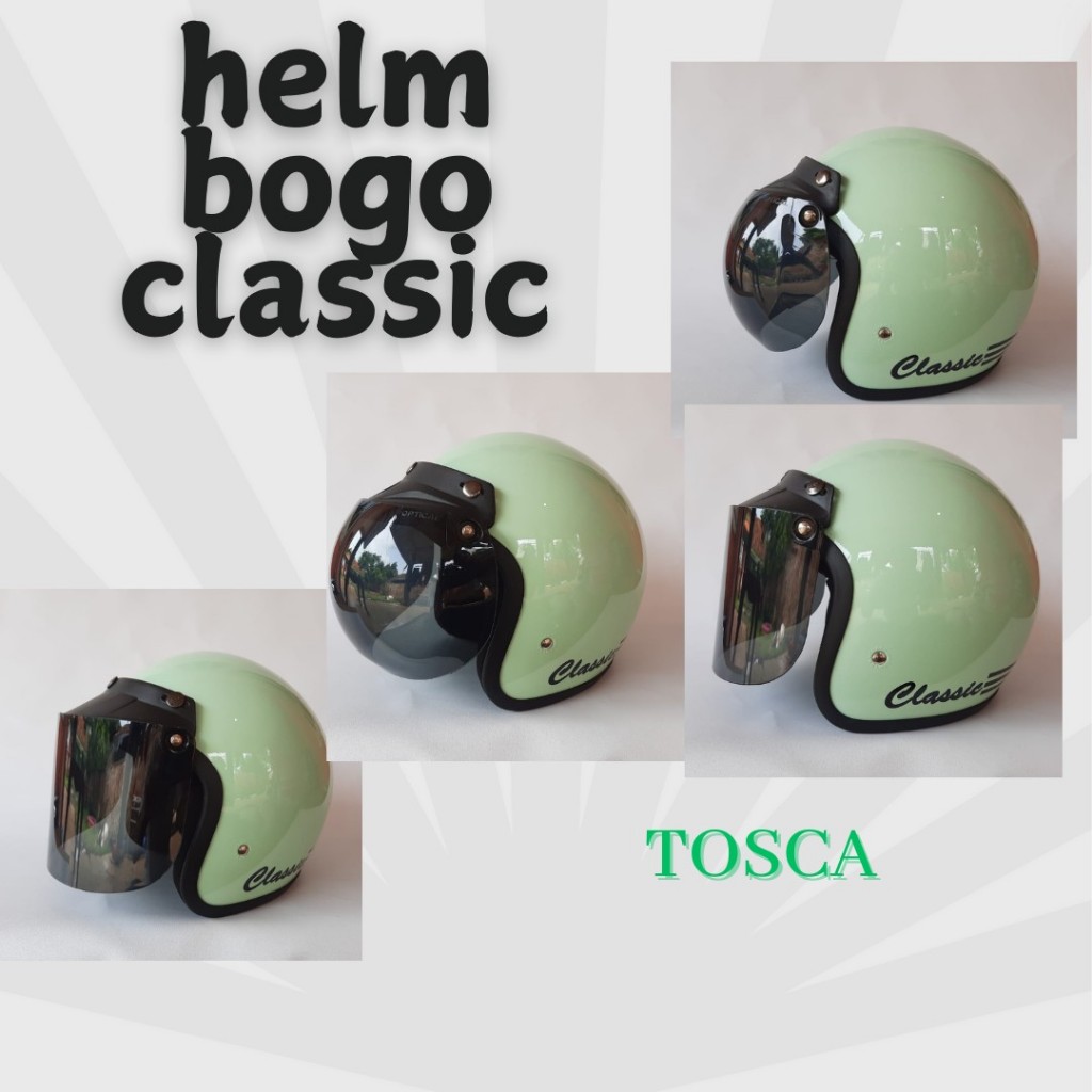 HELM BOGO CLASSIC SNI GREEN TOSCA | DEWASA PRIA DAN WANITA