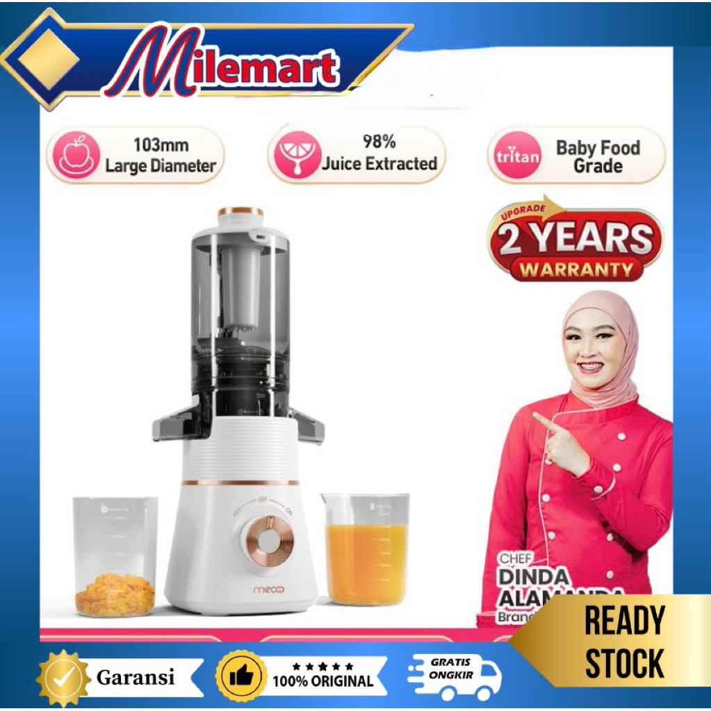 MECOO Slow Juicer Big Mouth 100 Low Watt