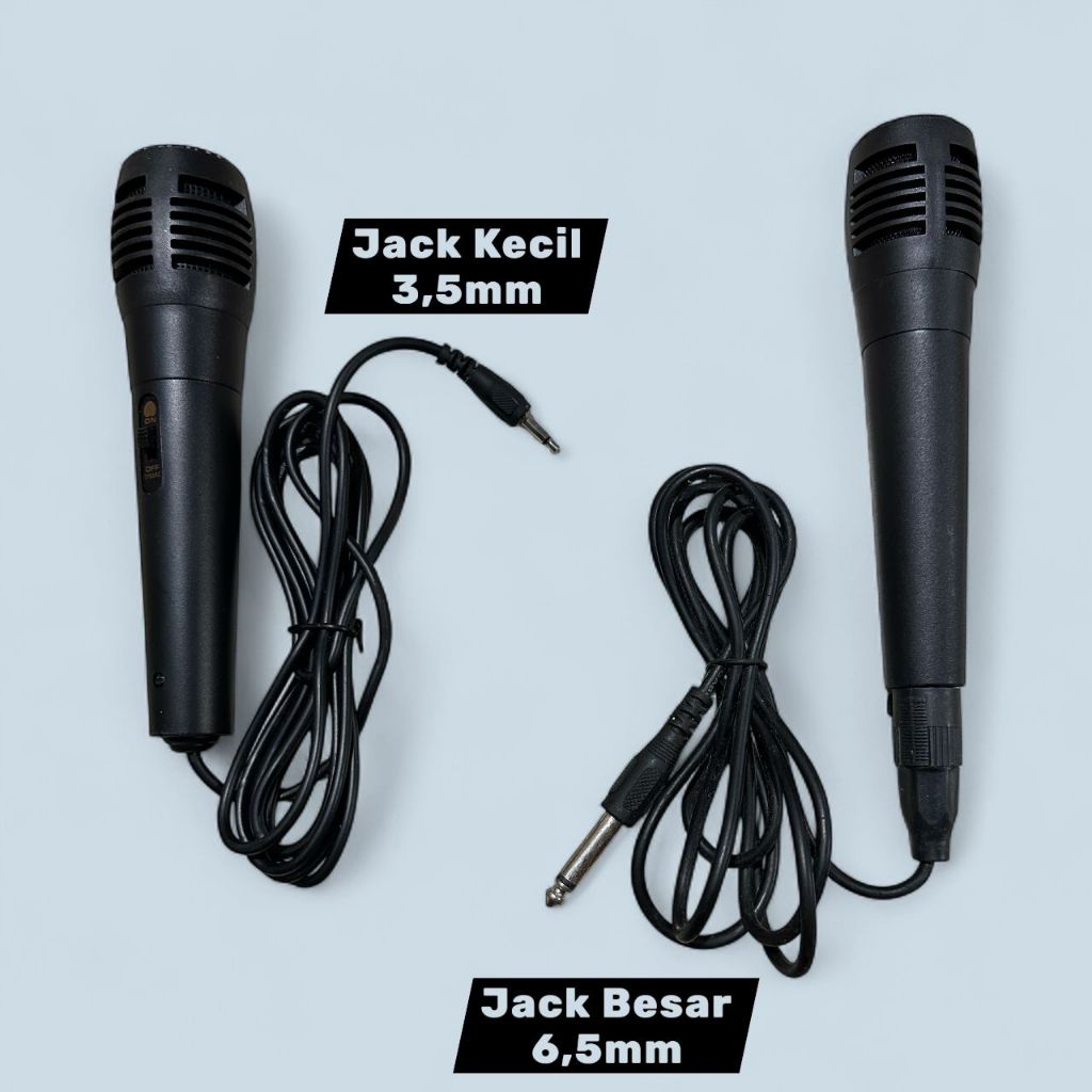 TERMURAH Mic kabel Jack Besar 6,5mm & Jack Kecil 3,5mm / MIc Karaoke Berkabel Jack Besar 6,5mm & Jac