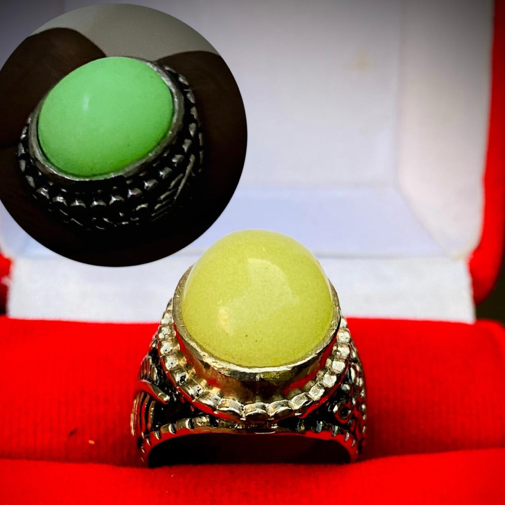 Batu Cincin Fospor Menyala Dalam Gelap Ring Alpaka Super Custom