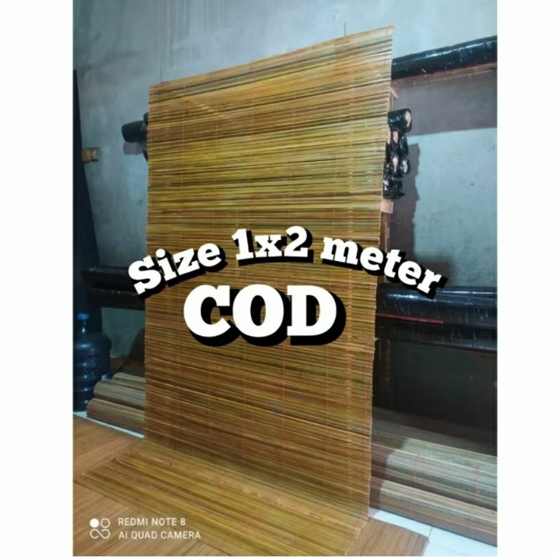 kerey tirai bambu sawit tirai 1x2 lengkap katrol tali gulung