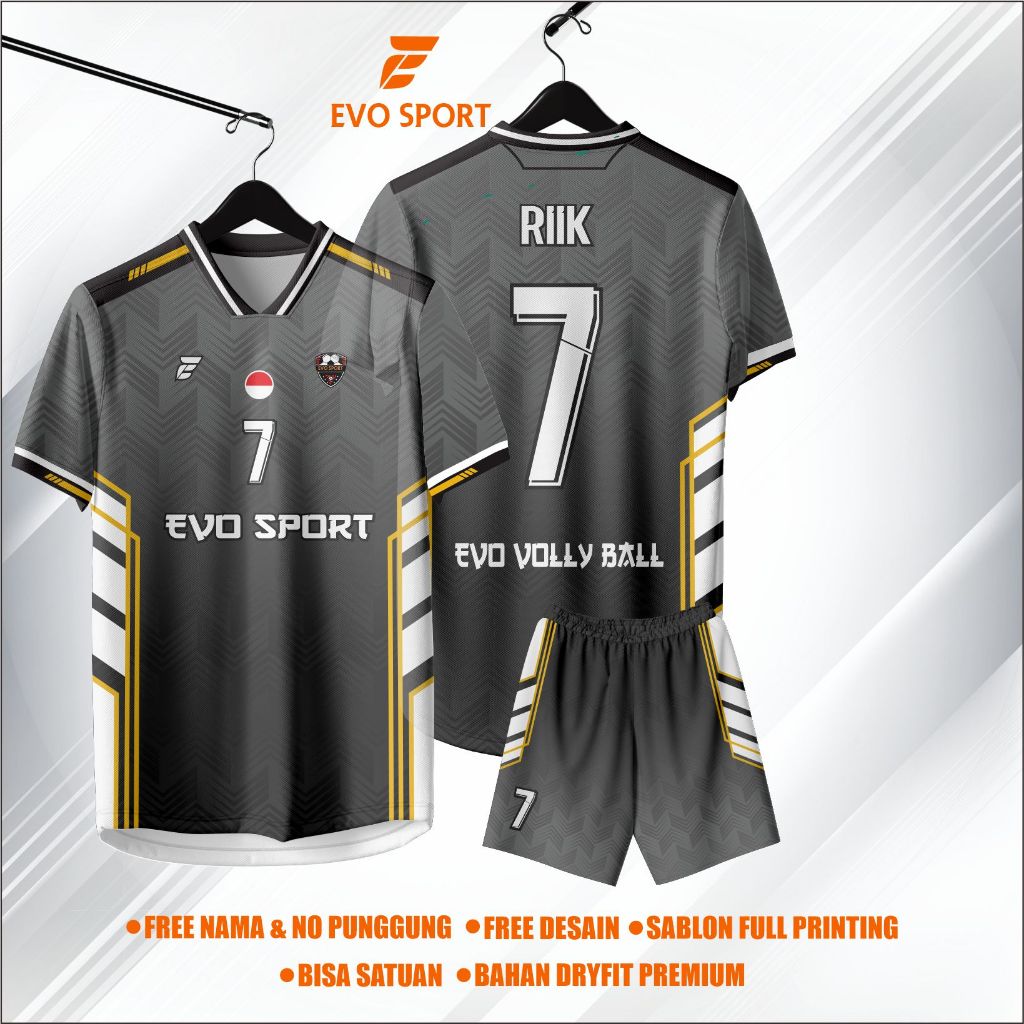 Jersey Volly Baju Volly Vintage Navy Jersey Voli bintang sport gratis nama nomor punggung
