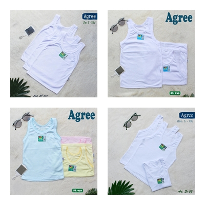 ( 3pc ) Singlet Agree St 02 | Singlet Anak Agree | Kaos Dalam Agree | Kaos Singlet | Kaos Agree Kids