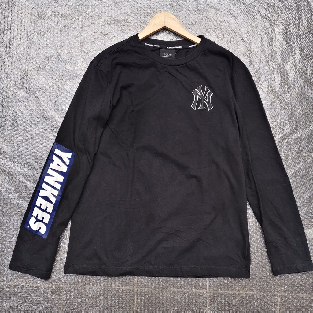 kaos MLB lengan panjang Tshirt MLB Yankees semi katun