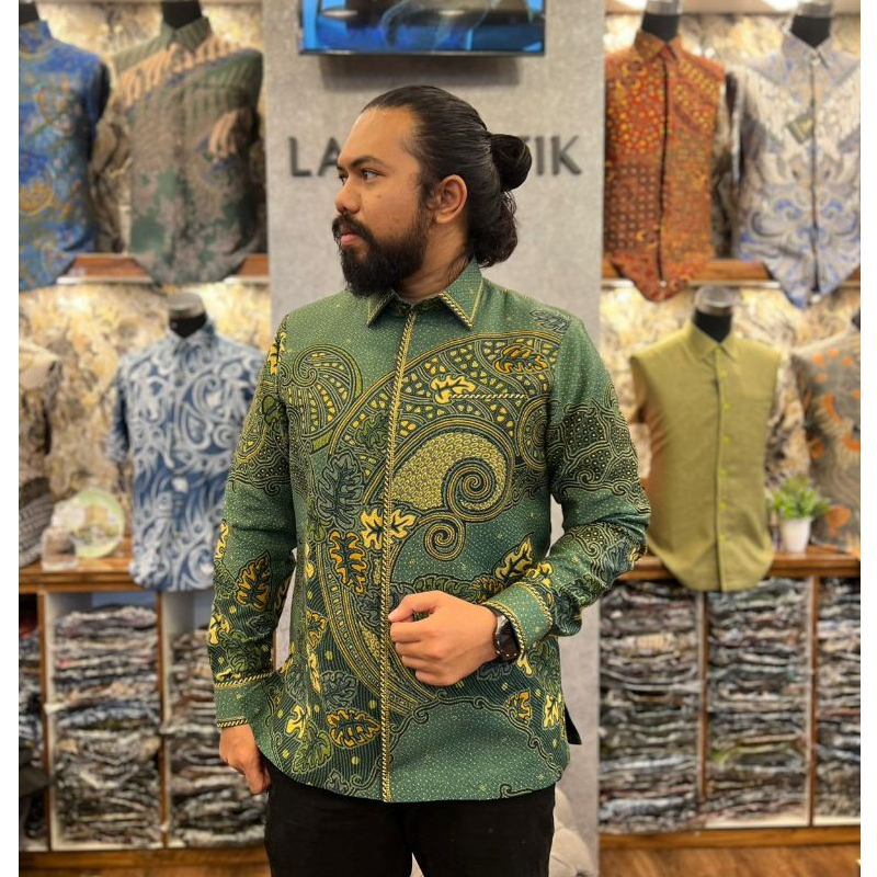Lano Batik Semi Jas - Kemeja Batik Smock Semi Jas - Baju Batik Pria - Kemeja Batik Pria - Batik Prem