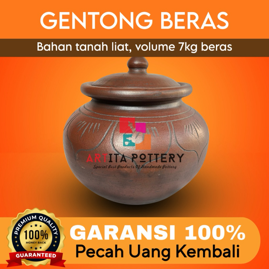 GENTONG BERAS 8 LITER GENTONG AIR GERABAH TANAH LIAT PALING MURAT BAYAT