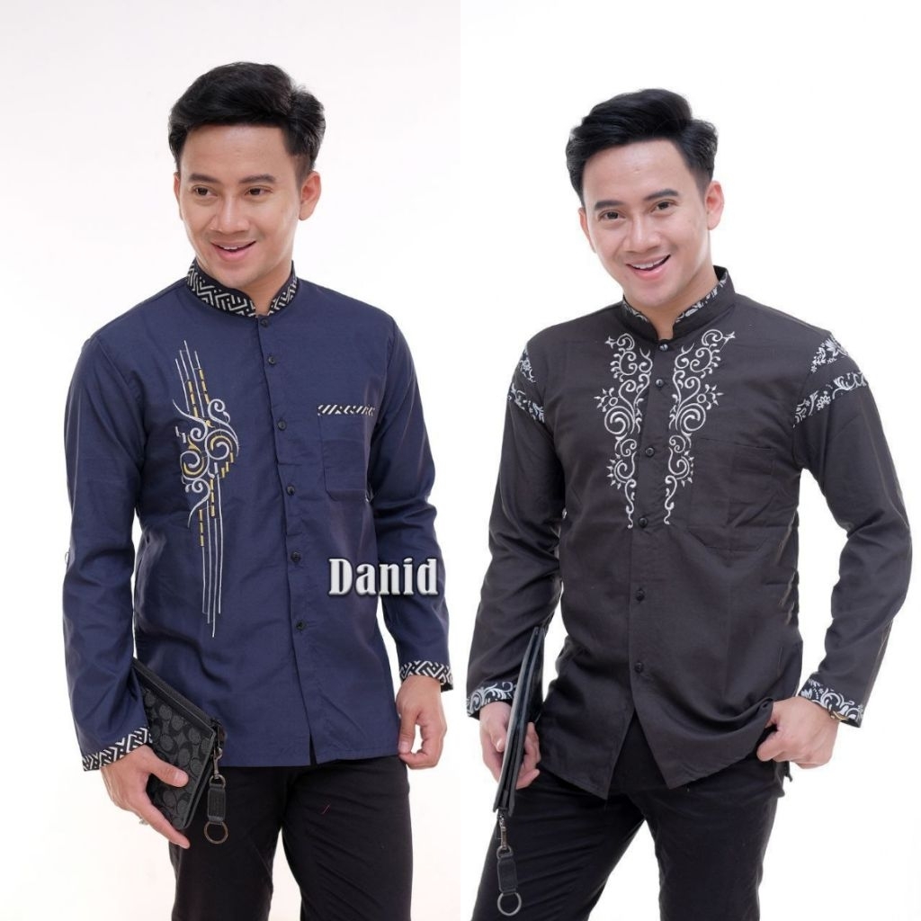 Kemeja batik pria lengan panjang Kemeja bordir Koko syubbanul muslimin koko azzahir koko baju seraga