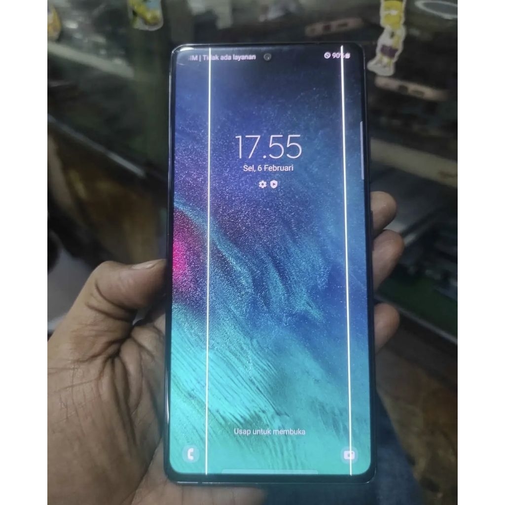 lcd samsung s10 lite ori copotan minus garis 2 sama tompel