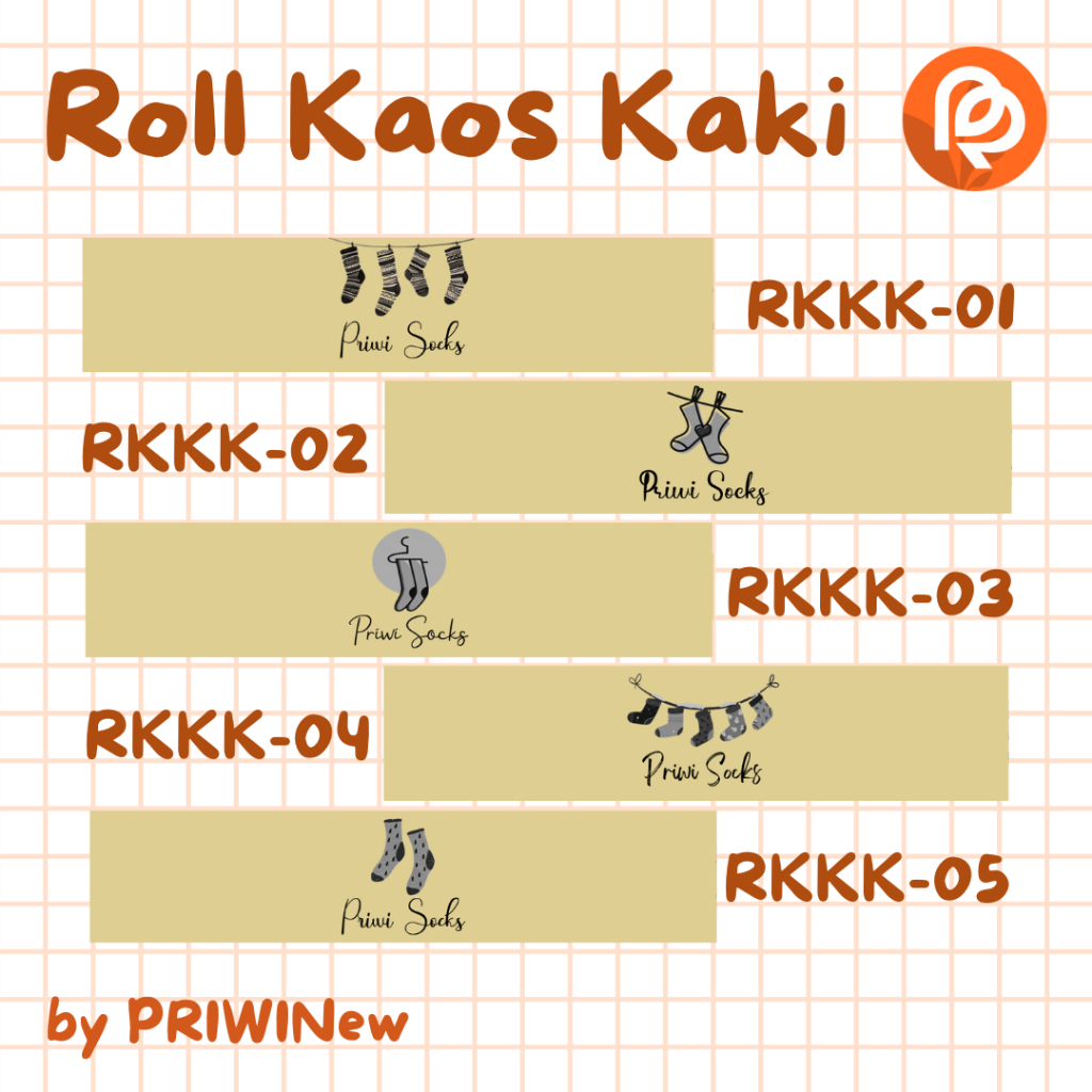 ROLL KAOS KAKI LABEL KERTAS KRAFT CUSTOM DENGAN PEREKAT PAPERBELT