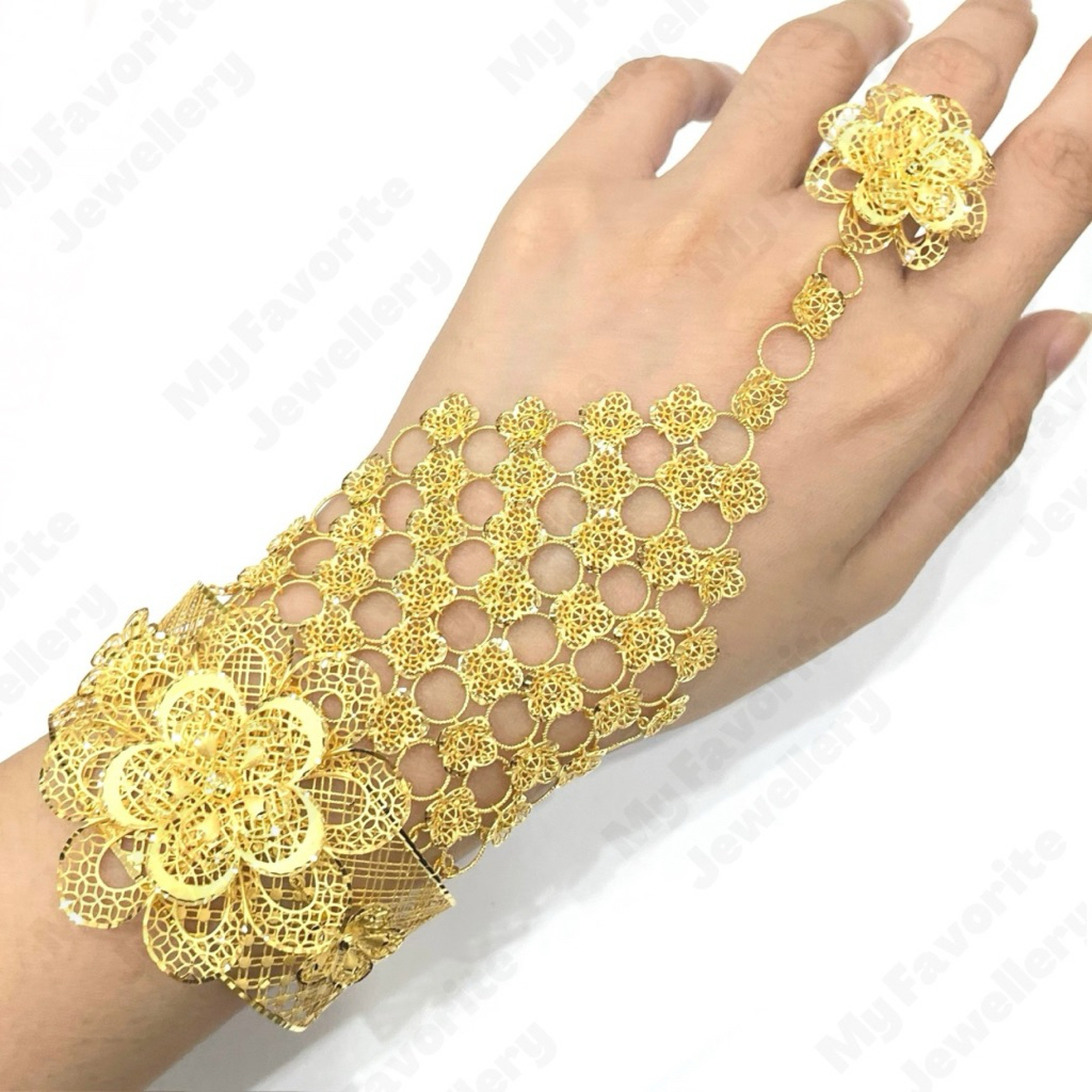 Gelang Sambung Cincin Sultan MEWAH EMAS ASLI Kadar 700 16K