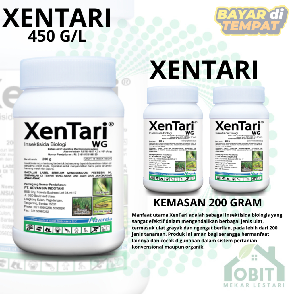 XENTARI Ulat Bawang Merah Insektisida Biologi 200gram (JAMINAN ORI)