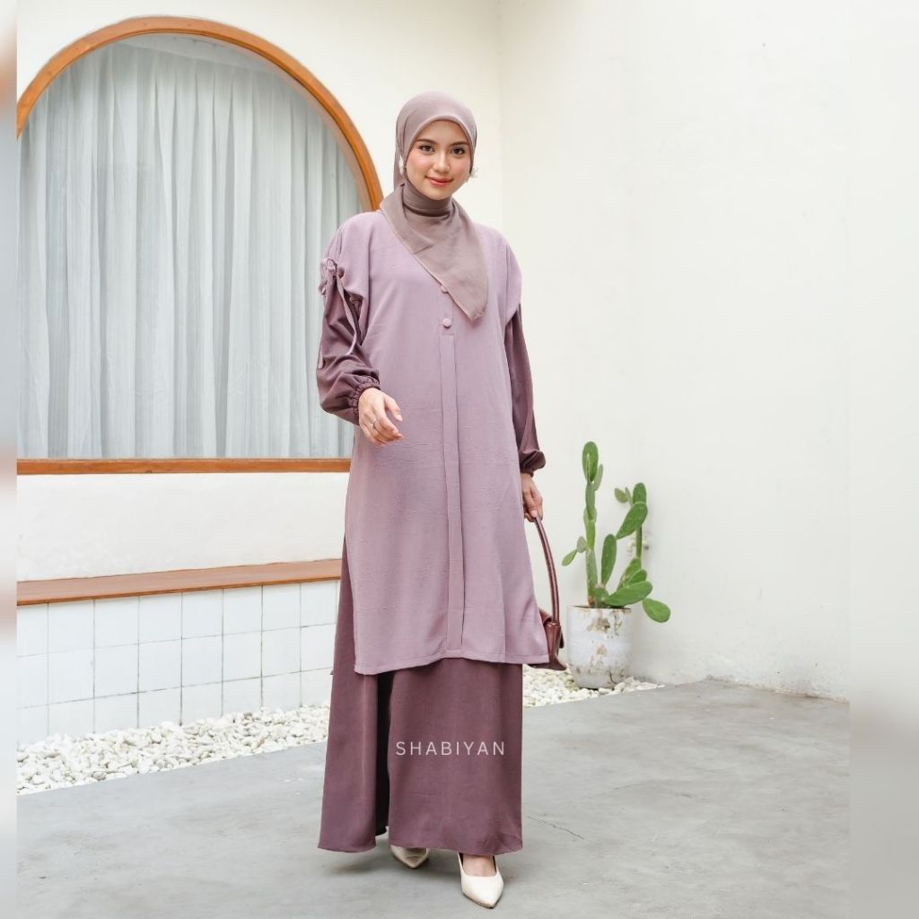 SHABIYAN-614 Gamis Wanita Remaja dan Dewasa Cardigan Outer Inner Model Tali Serut Busui Friendly