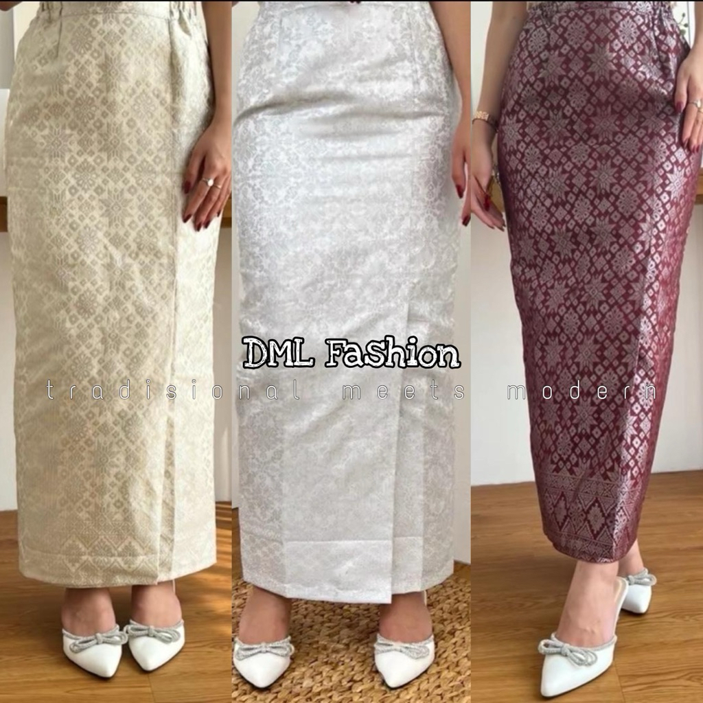 Rok Songket Span Karet Kiri Kanan Rok Kebaya Songket Siap Pakai Rok Model Belah Depan Songket Kebaya
