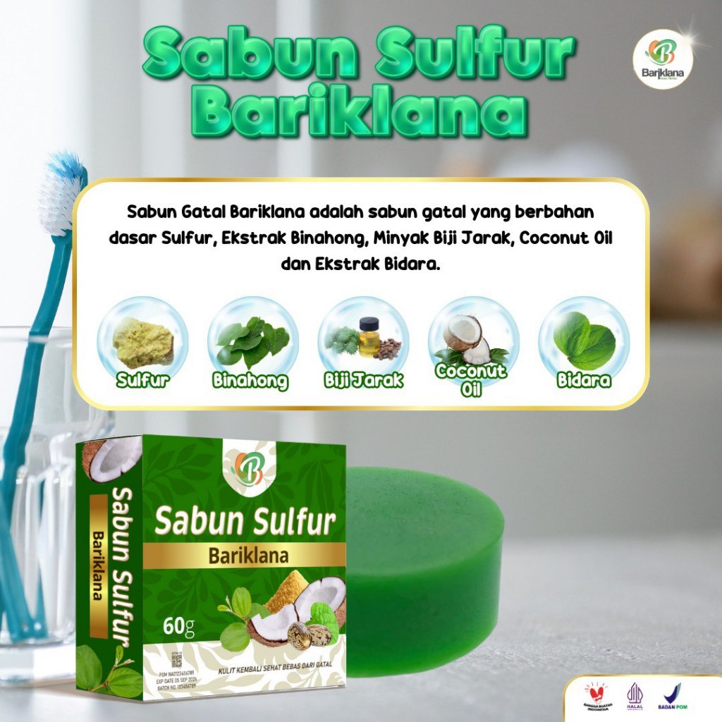 Sabun Sulfur Obat Gatal Selangkangan Kulit Jamur Eksim Iritasi Bercak Merah Kulit Mengelupas Perih M