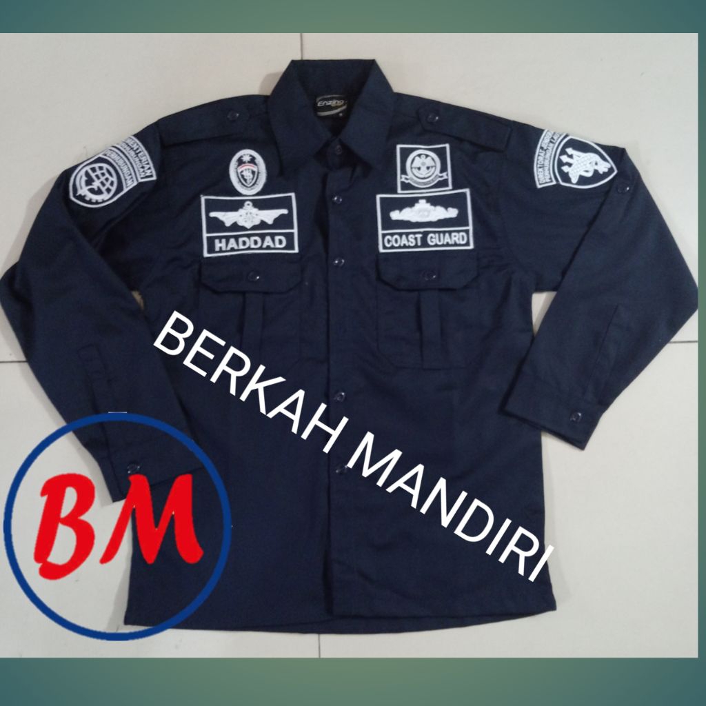 Kemeja premium kplp coast guard pdl nevi tangan panjang kemeja kerja kplp seragam kplp full bordir