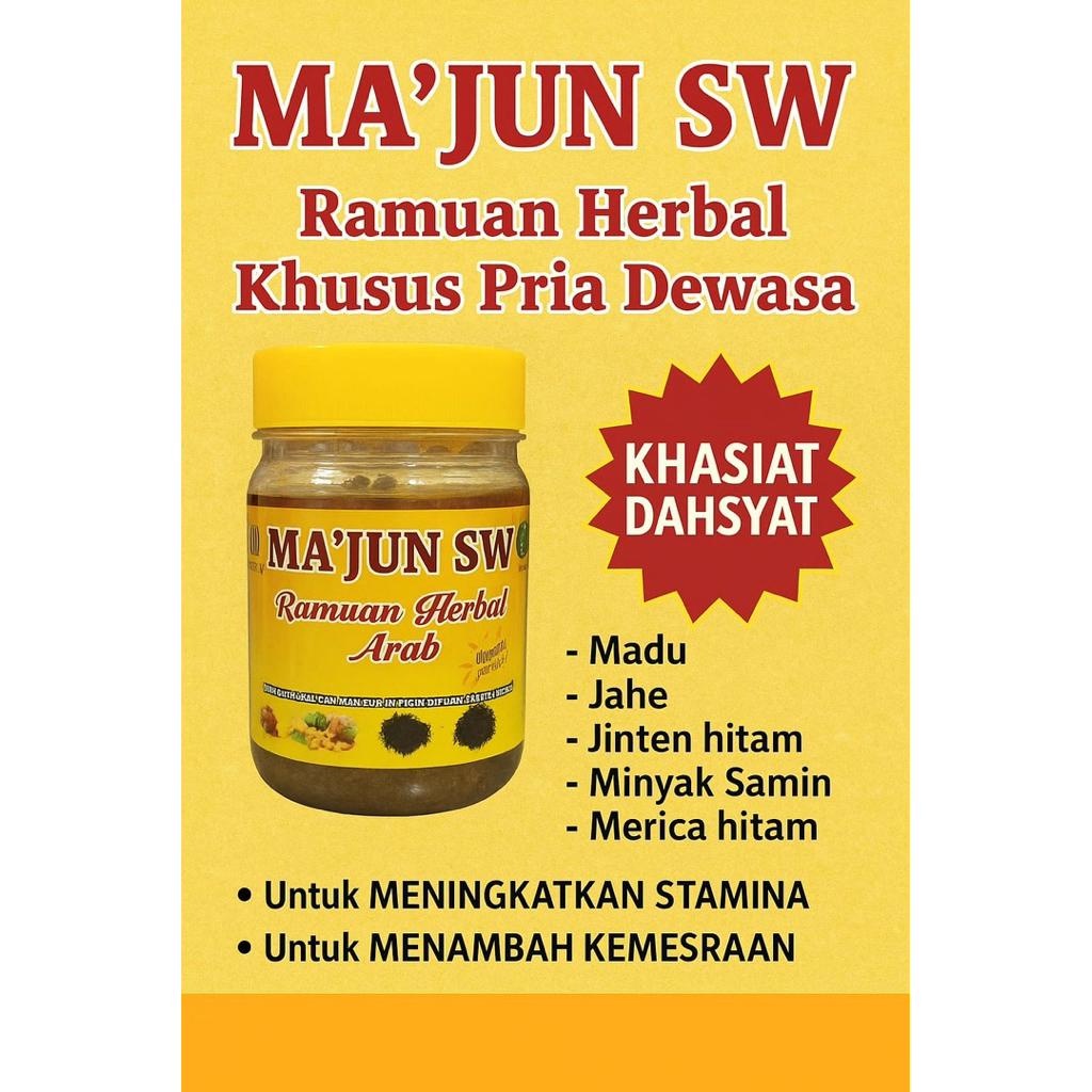 JAMU MA’JUN SW/ HELBEH RAMUAN HERBAL ARAB JINTAN HITAM AMPUH MENAMBAH STAMINA PRIA