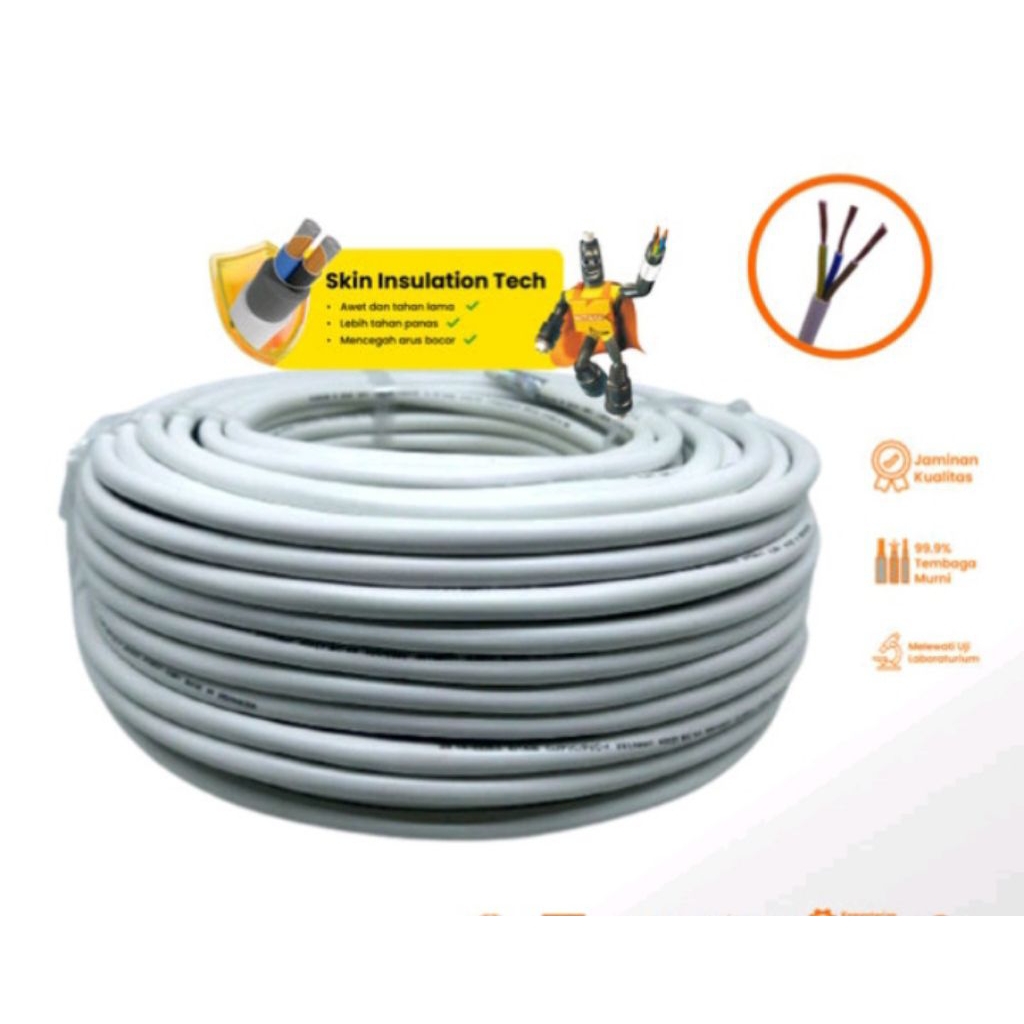 KITANI - NYMHY 3x1.5mm (50Meter) Kabel Tembaga Serabut