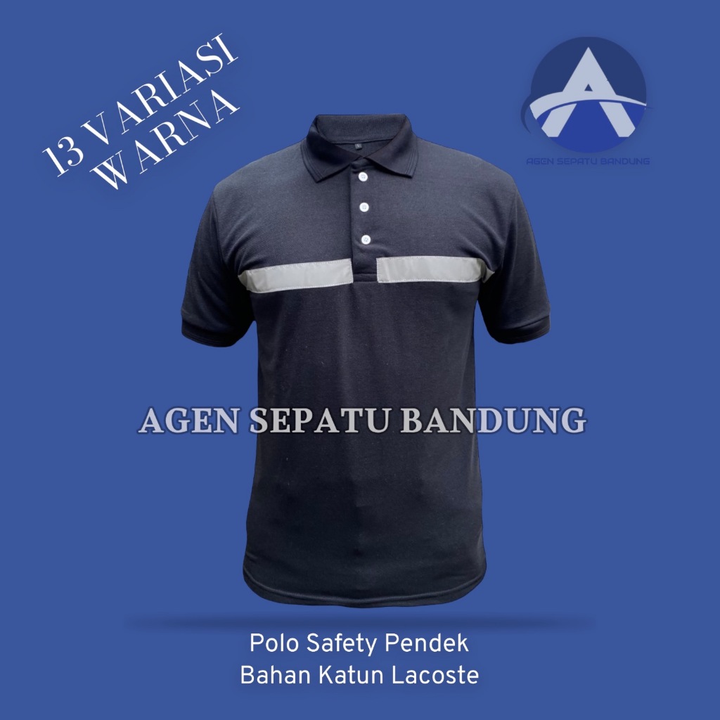 Kaos safety polo / Pakaian Pria / Krah Polo Safety Lengan Pendek / Kaos Berkerah Skotlet