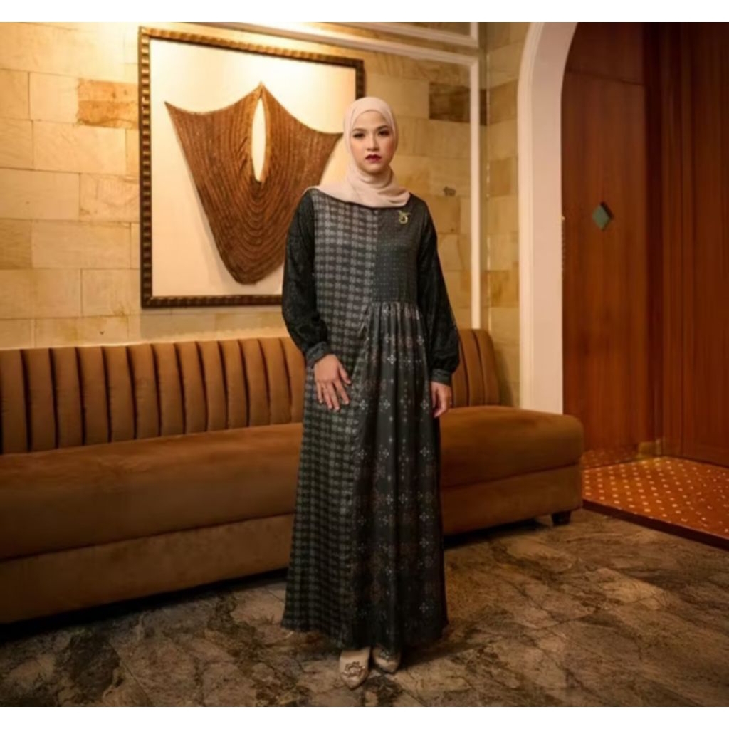 KANAE GAMIS ZM BY ZASKIA MECCA WARNA INK SIZE S / GAMIS KONDANGAN WANITA / DRESS MUSLIMAH
