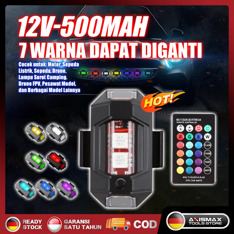 Lampu Strobo LED 7 Warna Universal Lampu LED Kedip Pesawat RGB Safety Sein Dip Motor Mobil/LAMPU LED