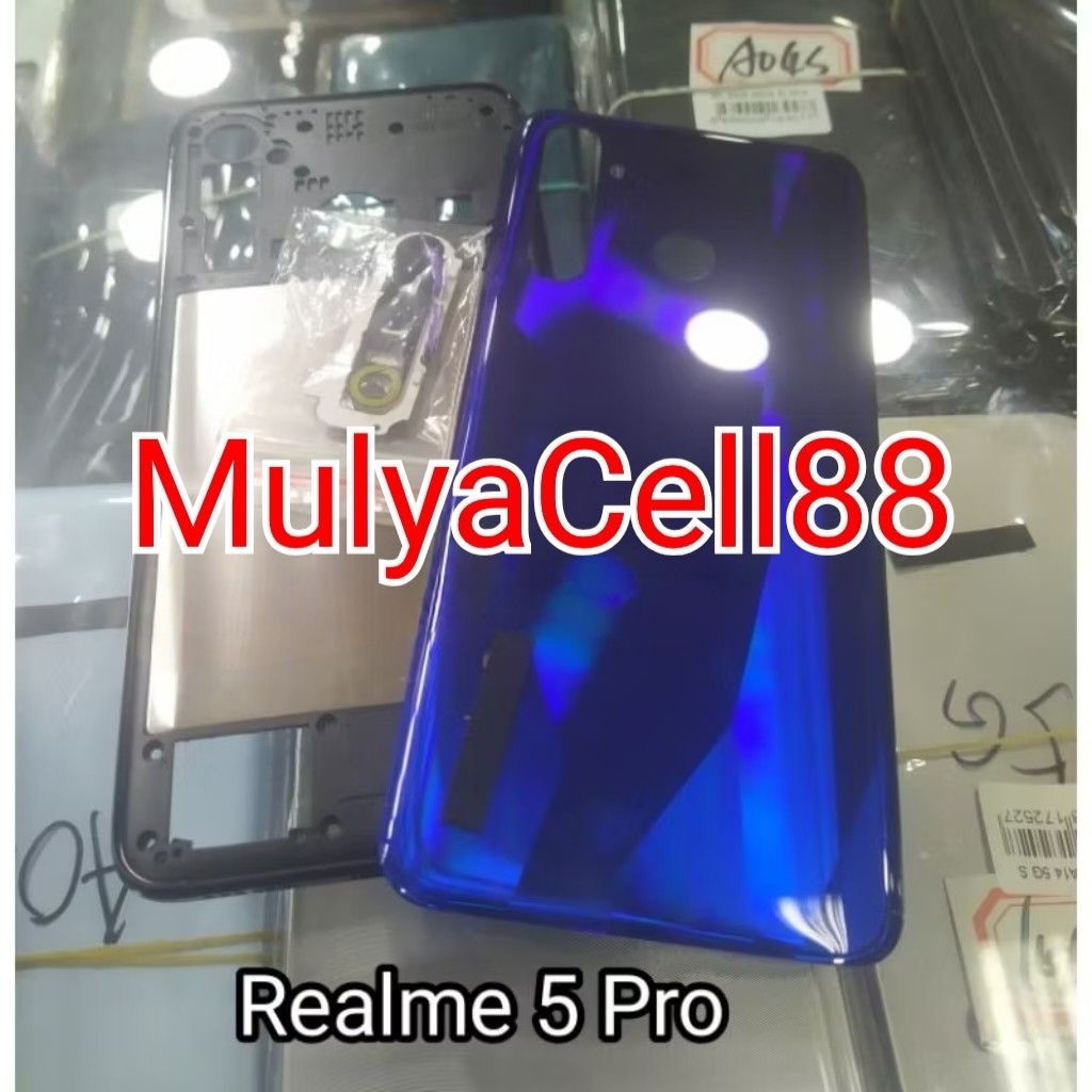 Casing kesing housing realme 5 pro original fullset backdoor + Bezel tulang tengah tutup mesin