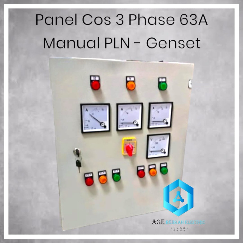 PANEL COS 3phase 63a MANUAL PLN-GENSET