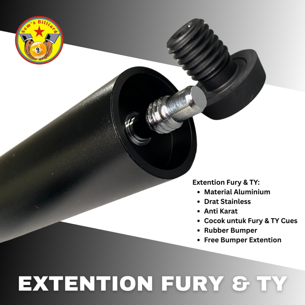 Extension For Fury - Black - Stick Billiard / Extension Stick Billiard