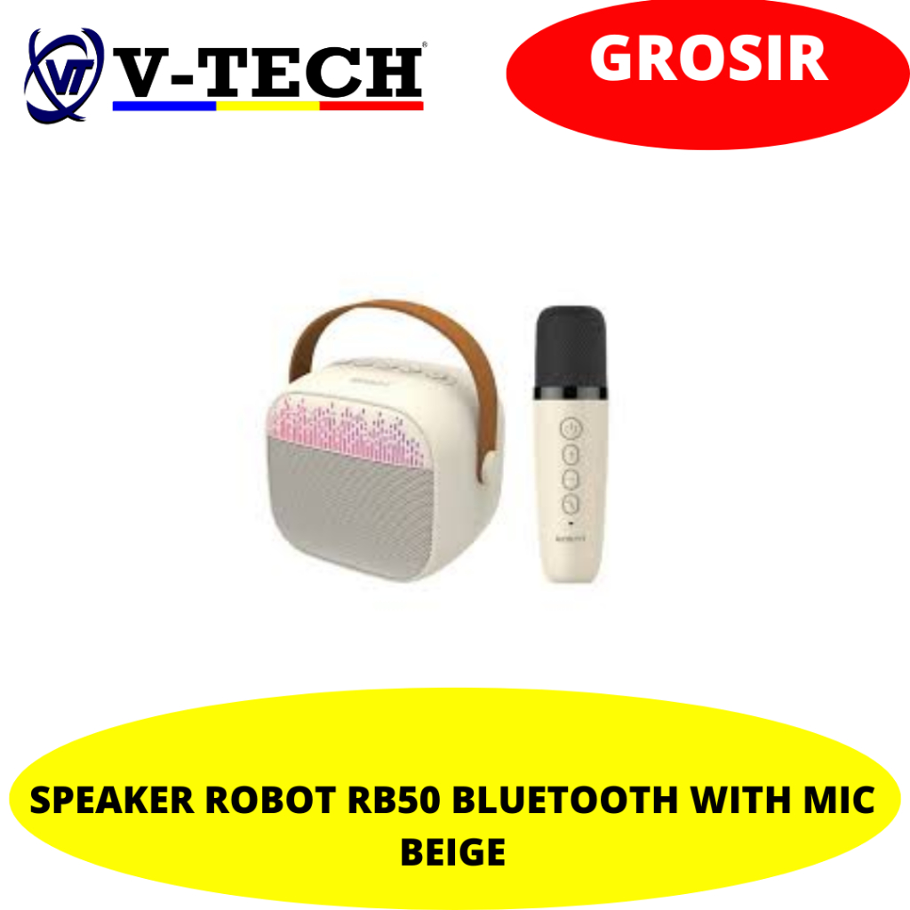 SPEAKER ROBOT RB50 BLUETOOTH WITH MIC BEIGE