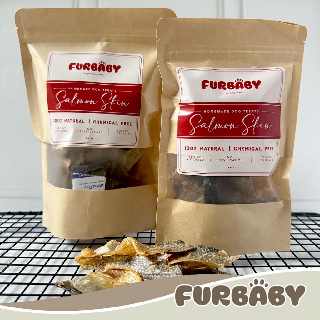 [PROMO] Furbaby Snack Dried Ikan Salmon Salmon Skin| Snack Anjing Dehydrated Salmon Skin Jerky | Cem