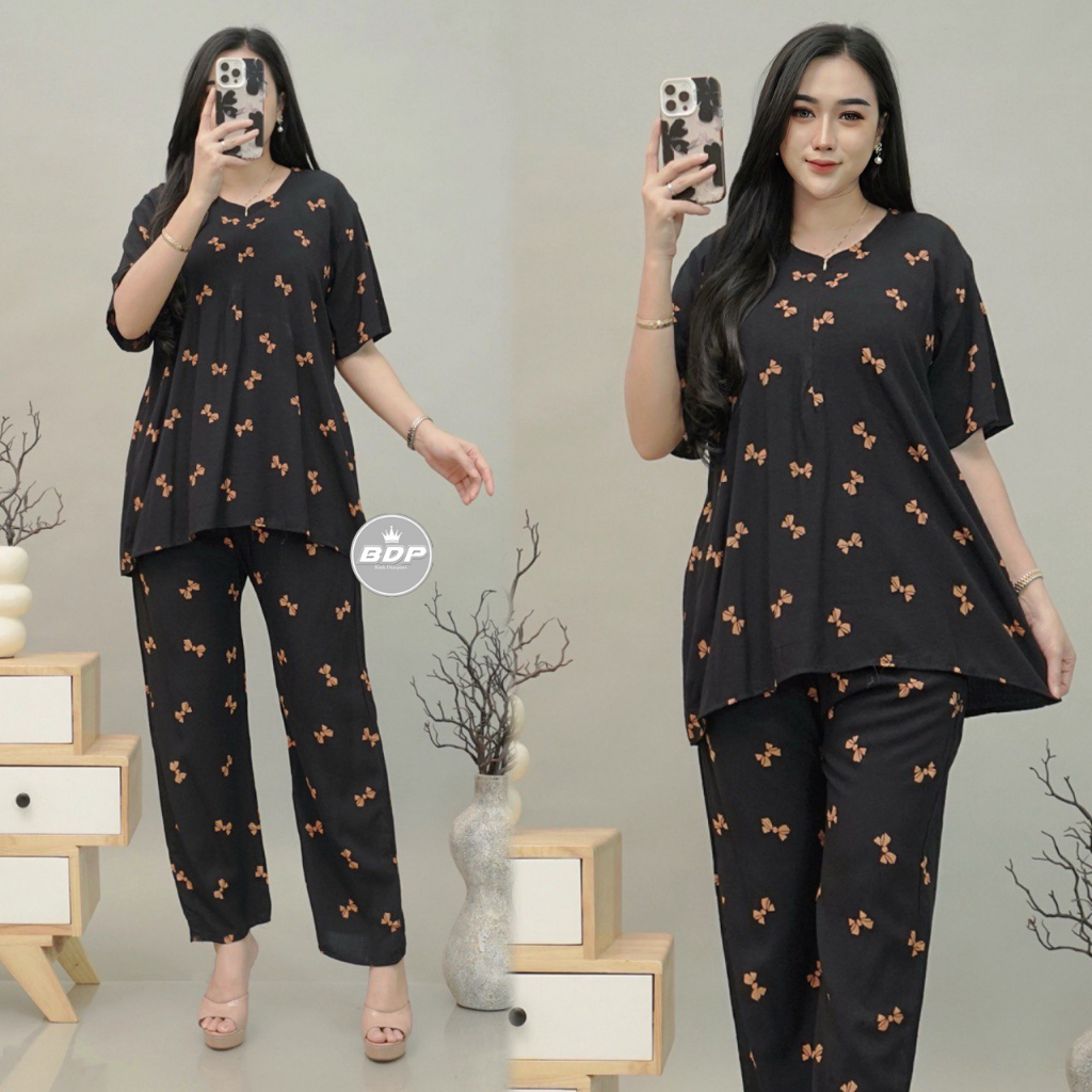 Dianputri - Setelan Piyama Baju Tidur Arab | Piyama Arab Resleting Depan | One Set Rayon