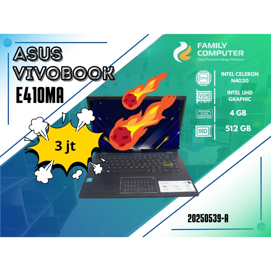 ASUS VIVOBOOK E410MA | INTEL CELERON N4020 | INTEL UHD GRAPHIC