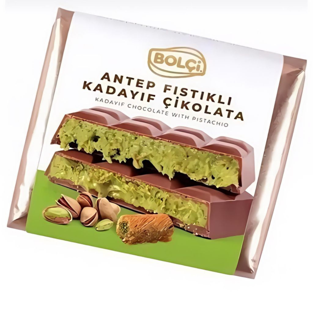 

Coklat Dubai Bolci Kunafa Pistachio 100g Lebih Enak Dari Baklava Oleh2 Haji Umroh