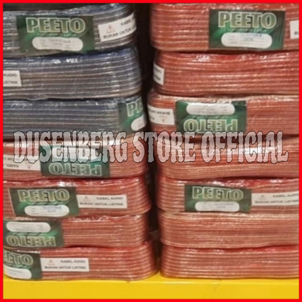 Kabel Audio PEETO 2 × 30 Transparan Panjang 30 Yard Kabel Speaker