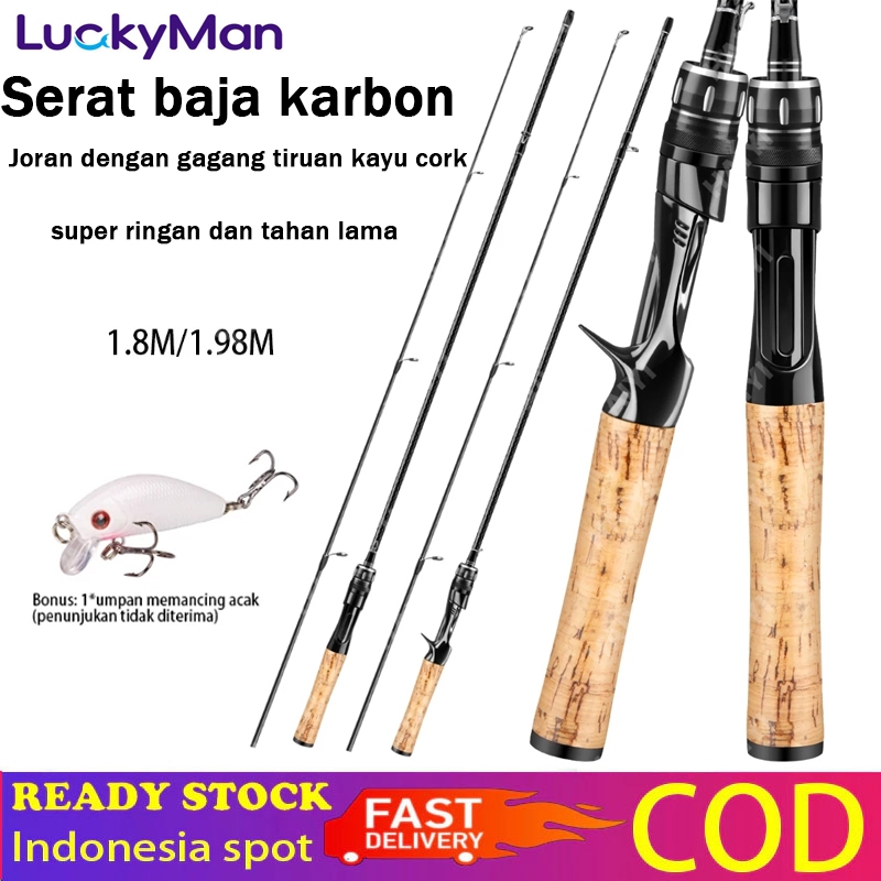 LUCKYMAN Joran ML Carbon 3-6Lbs Lentur Kuat